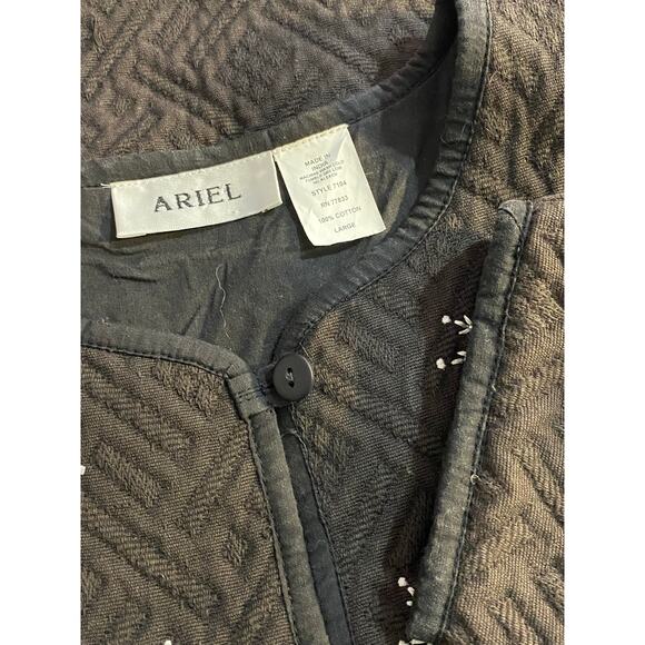 VINTAGE ARIEL Quilted Holiday Christmas Cardigan Jacket L Embroidery Cottagecore - Picture 7 of 8